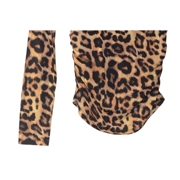 GUESS Marciano Women's Leopard Print Long Sleeve "Giselle" Top in Black & Brown - Picture 4 of 4